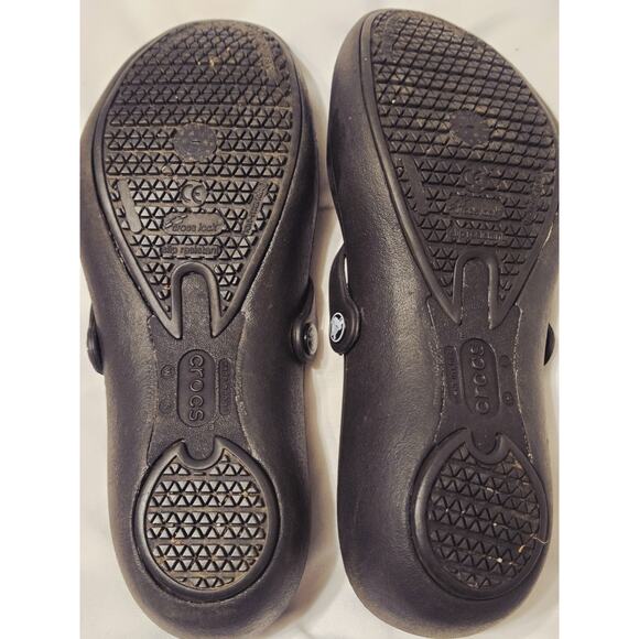 Crocs Womens Shoes Flats Sz 6 Alice Mary Jane Brown Strap Slip On Comfort EUC - Picture 4 of 5